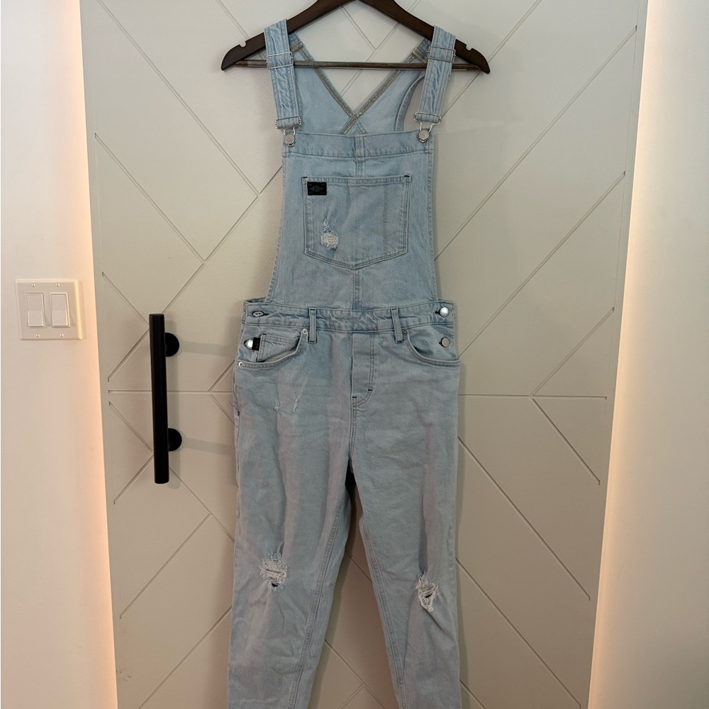 Superdry Blue Denim Overalls Classic Fit